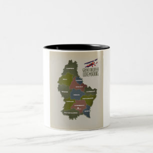 Caneca De Café Em Dois Tons Grão-Ducado do mapa de Luxemburgo