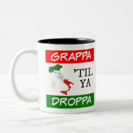 Caneca De Café Em Dois Tons Grappa Til Ya Droppa Itália Mapa de Sinalizador