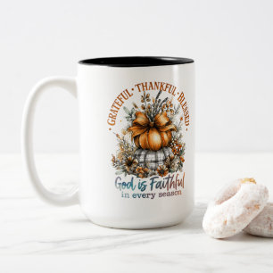 Caneca De Café Em Dois Tons Grata Graças Abençoado