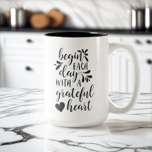 Caneca De Café Em Dois Tons Grateful Heart Jumbo