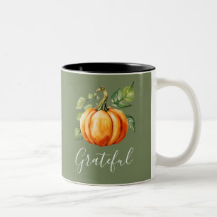 Caneca De Café Em Dois Tons Grateful Orange Pumpkin Moss Green