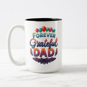 Caneca De Café Em Dois Tons Grateful, Pai - Mug de dois tons (15 oz)