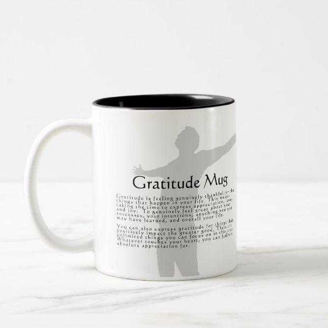 Caneca De Café Em Dois Tons Gratidão (Esquerda)