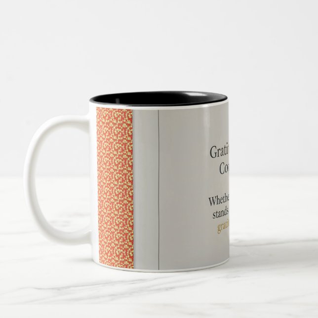 Caneca De Café Em Dois Tons Gratidão Permanece: Todo Ritmo de Vida Reflexivo (Esquerda)