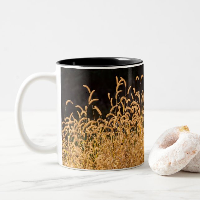 Caneca De Café Em Dois Tons Graus de outono (Com Donut)