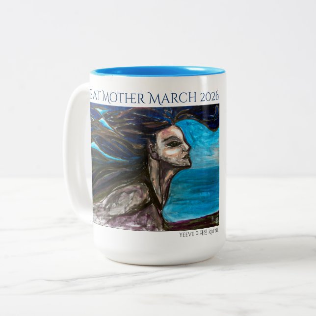 Caneca De Café Em Dois Tons GREAT MOTHER MARCH Mermaid Mug (Frente Esquerda)