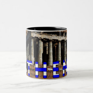 Caneca De Café Em Dois Tons Grécia Atenas