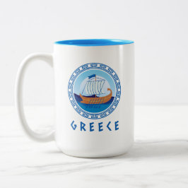Caneca De Café Em Dois Tons Grécia de navio grego Design de 