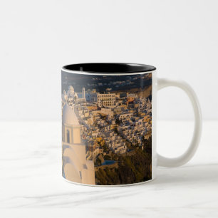 Caneca De Café Em Dois Tons Grécia e Ilha Grega de Santorini cidade de