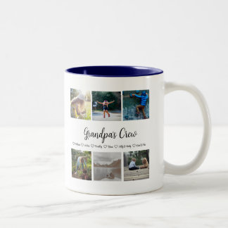Caneca De Café Em Dois Tons Grelha de Fotografias Personalizada 6 do Vovô
