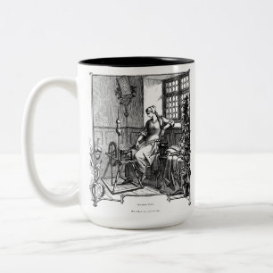 Caneca De Café Em Dois Tons Gretchen em sua roda de giro apenas 1850
