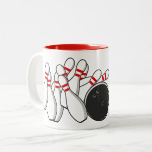 Caneca De Café Em Dois Tons Greve de Boliche de Texto Personalizado