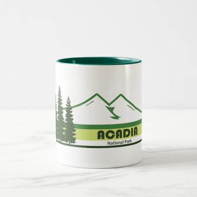 Caneca De Café Em Dois Tons Greve Verde do Parque Nacional Acadia (Centro)