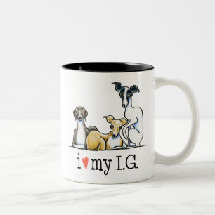 Caneca De Café Em Dois Tons Greyhound Lover Italiano
