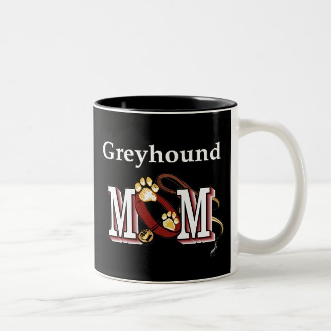 Caneca De Café Em Dois Tons Greyhound Mãe Mug (Direita)