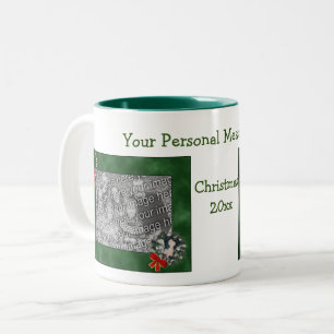 Caneca De Café Em Dois Tons Greyhound Wreath Natal Personalizado Foto