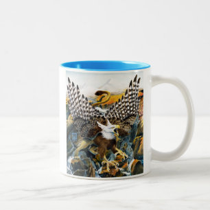 Caneca De Café Em Dois Tons Grifo na cachoeira