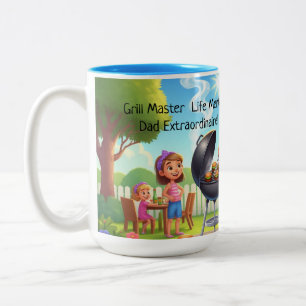 Caneca De Café Em Dois Tons Grillin' & Chillin' Personalizado Cã do Dia do Pai