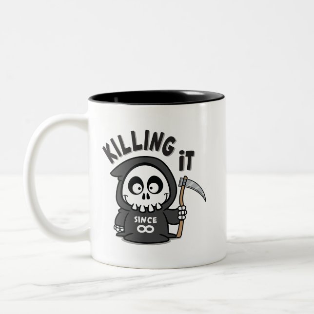 Caneca De Café Em Dois Tons Grim Reaper Mug (Esquerda)