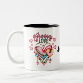 Caneca De Café Em Dois Tons Groovy Love Coffee 11 oz Mug
