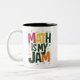 Caneca De Café Em Dois Tons Groovy Math é Minha Paixão Primeiro Dia de Volta à