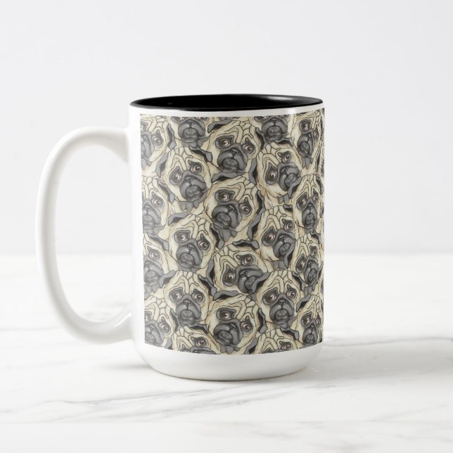 Caneca De Café Em Dois Tons Grumble of Pugs (Esquerda)