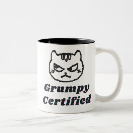 Caneca De Café Em Dois Tons "Grumpy Certified" Engraçado Design