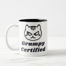 Caneca De Café Em Dois Tons "Grumpy Certified" Engraçado Design