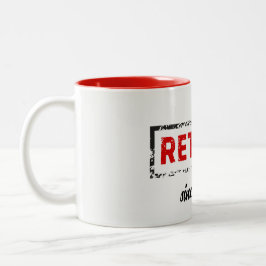 Caneca De Café Em Dois Tons Grunação do Carimbo de Posto de Viagem de Aposenta