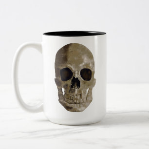 Caneca De Café Em Dois Tons Grungy Skull Halloween