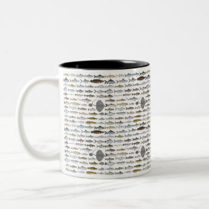 Caneca De Café Em Dois Tons Grupo de Peixes de Água Doce da Ásia do Sul