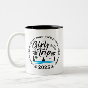 Caneca De Café Em Dois Tons Grupo de Viagem de Meninas Personalizadas Correspo