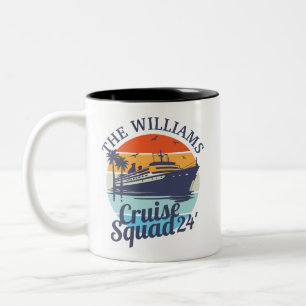 Caneca De Café Em Dois Tons Grupo Familiar de Cruise Squad Personalizado Amigo