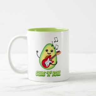 Caneca De Café Em Dois Tons Guac 'n' Roll! Cartografia musical de abacate
