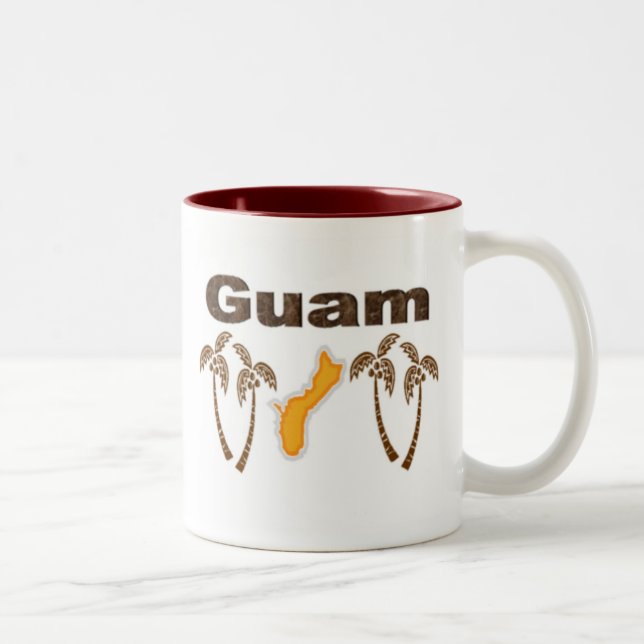 Caneca De Café Em Dois Tons Guam com palmeiras (Direita)
