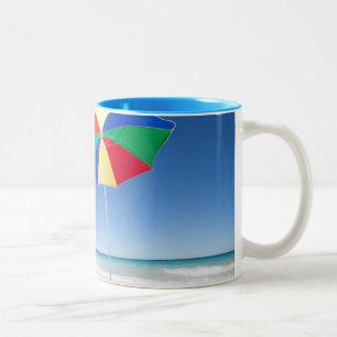 Caneca De Café Em Dois Tons Guarda-chuva na praia   Austrália