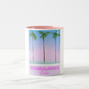 Caneca De Café Em Dois Tons Guardalavaca poster de viagens vintage cubana