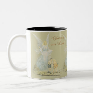 Caneca De Café Em Dois Tons Guardian Angel assistindo crianças