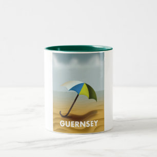 Caneca De Café Em Dois Tons Guernsey viagens vintage