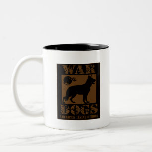 Caneca De Café Em Dois Tons Guerra-Cão-Trabalhos de arte