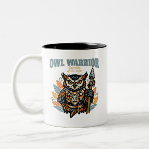 Caneca De Café Em Dois Tons Guerreiro Coruja, Guardião da Noite Seu Presente