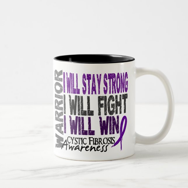 Caneca De Café Em Dois Tons Guerreiro da fibrose cística (Direita)