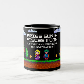 Caneca De Café Em Dois Tons Guerreiro Dreamer - Aries Sun, Peixes Lua Zodiac M