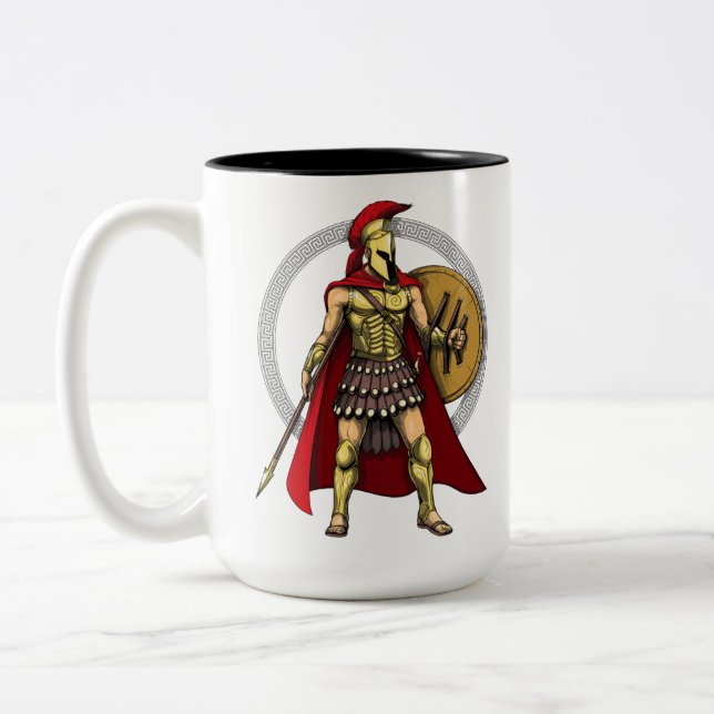 Caneca De Café Em Dois Tons Guerreiro espartano (Esquerda)