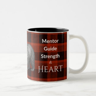 Caneca De Café Em Dois Tons Guia do Mentor Pai Força e Coração Urso xadrez ver