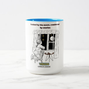 Caneca De Café Em Dois Tons Guiado pelo Poster do Zodíaco de Câncer da Lua