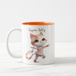 Caneca De Café Em Dois Tons Guias de dança de torneira em branco por monograma
