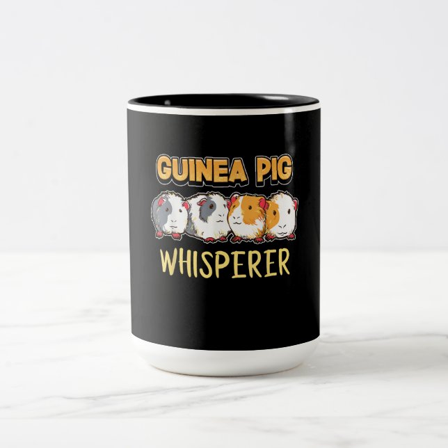 Caneca De Café Em Dois Tons Guiné Pig Guiné Suíno Sussurre Caveira Cuja Cobra  (Centro)