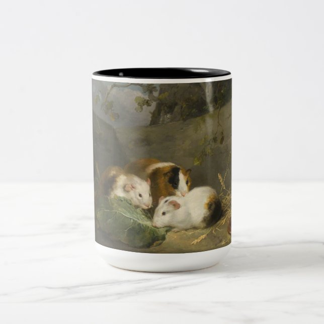 Caneca De Café Em Dois Tons Guiné Pigs (por George Morland) (Centro)