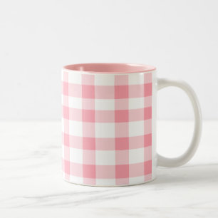 Caneca De Café Em Dois Tons Guingão cor-de-rosa